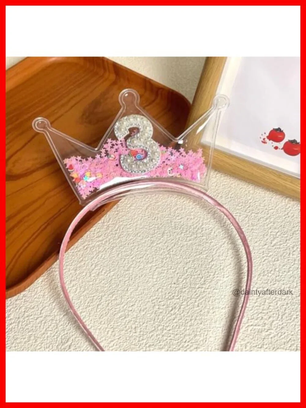 Birthday Crown Headband and Hair Bow Set with Rhinestones for Princess Party